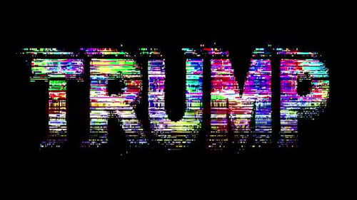 Animation de texte Glitchy : boucle de transformation numérique Trump