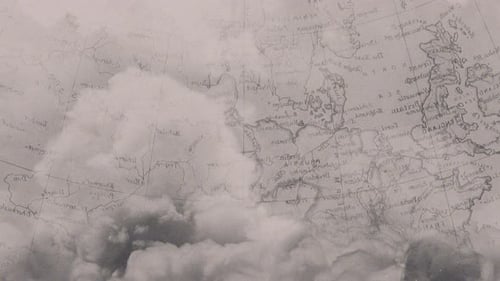 Animated creative 4k video with parallax effect in vintage crumpled paper.