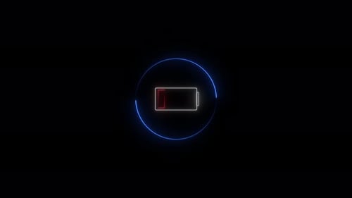 Neon Digital Loading Circle Progress Bar Animation