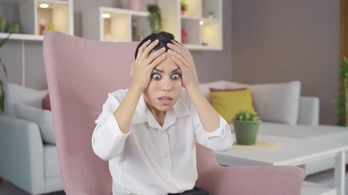 Woman Looking Distraught With Hands on Head