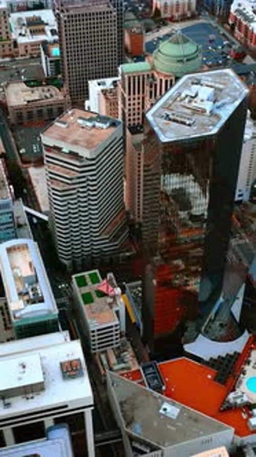 Uptown of American metropolis with gorgeous architecture.