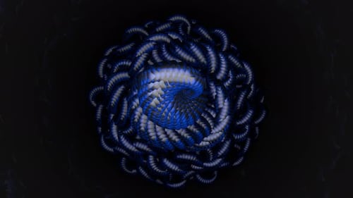 Animation abstraite de serpent 4 K Vj Loop — Futuristic Serpentine Motion Blue