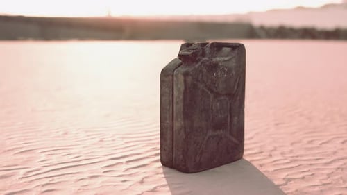 Old Rusted Fuel Can on the Beach