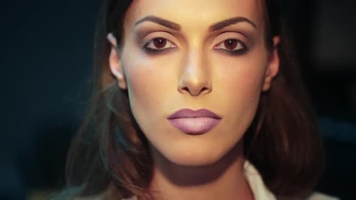 Makeup Artist Using Makeup Brush for Eyes and Applying Eyeshadow Make Up Girl Closeup Eyeshadow Make