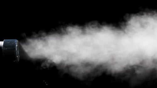 Steam Jet on Black Background
