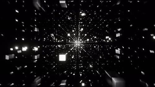 Silver and White Abstract Cubic Dimension Background VJ Loop with Rotation in 4K