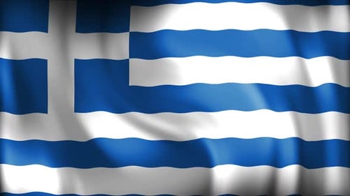 Realistic Waving Greek Flag Seamless Loop