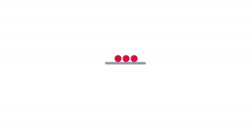 Flat Design Loading Animation with Bouncing Red Dots