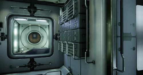Interior of the International Space Station Module During a Mission