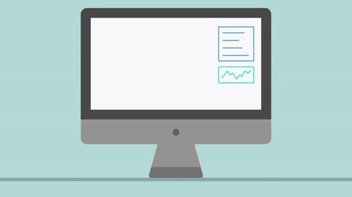 Animated Business Process Cycle on Computer Screen