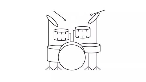 Minimalist Line Art Drum Kit Animation