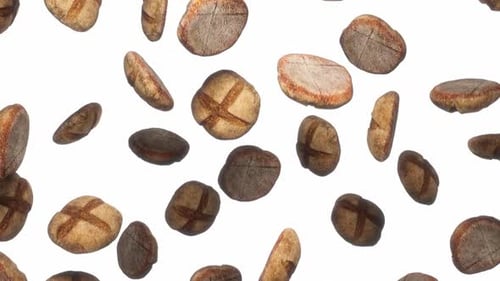 Round Rye Bread Falling Loop on White