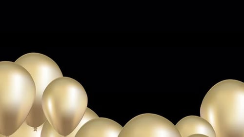 Golden Party Balloons Floating Celebration Animation