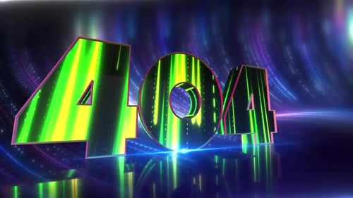 Animated Neon 404 Error Numbers in Futuristic Digital Style