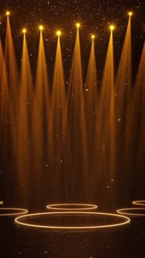 Vertical Golden Spotlights Stage Loop Background