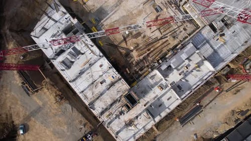 Cranes On The Building Construction