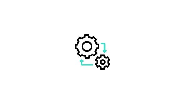 Animated Process Gears with Flow Arrows Flat Design Icon, Elements ...