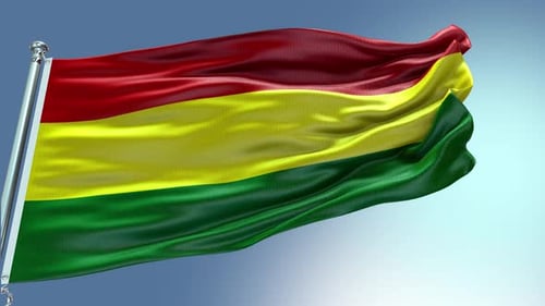 Realistic Seamless Loop of a Red Yellow Green Flag