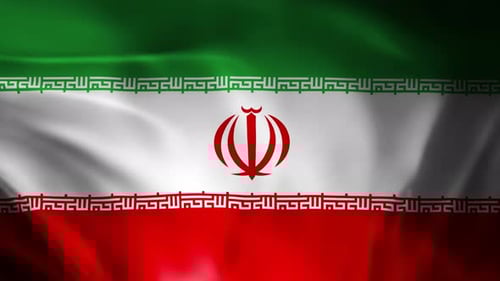 Dynamic Waving Flag of Iran Loop Animation