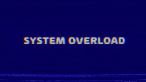 Digital Glitch System Overload Warning Text Animation