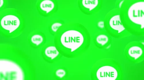 Floating LINE App Icons Abstract Background Loop