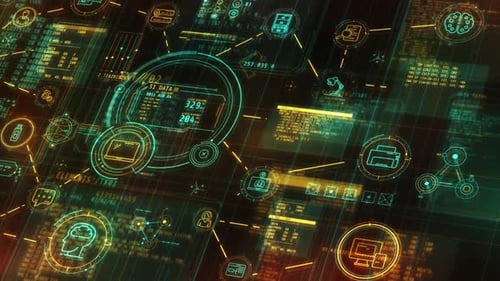 Futuristic HUD Technology Data Network Interface Display