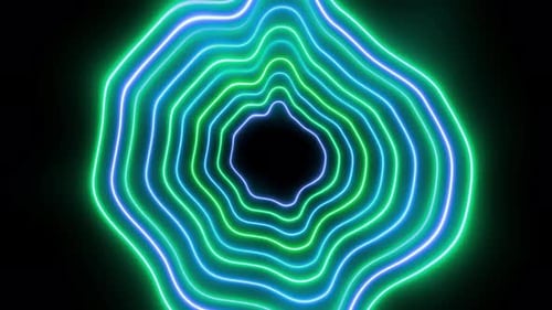 Neonpulswellenlinien auf schwarzem Hintergrund