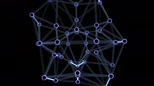 Neon Abstract Plexus on Black in a Seamless Loop