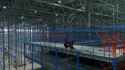 Professional Heavy Industry Engineer Workers Use Tools on Big Industrial Factory