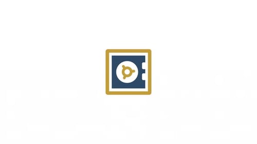 Secure Flat Design Safe Icon Animation with Rotating Dial