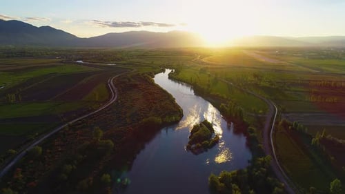 Sunset And River