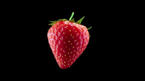 Fresh Ripe Strawberry on Black Background