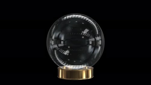 Crystal Ball With Stand Transparent Sphere On Golden Base