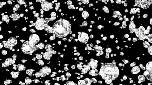 Realistic Brilliant Diamonds Raining Down Motion Soft Focus Light
