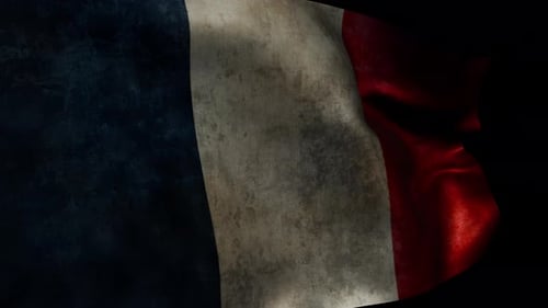 Grungy French Flag Waving for Patriotic Events