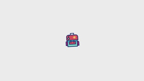 Animated Flat Design Backpack Icon Reveal