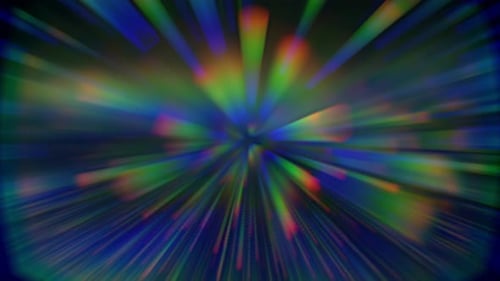 Colorful Abstract Patterns Radiate From a Central Point Against a Dark Backdrop