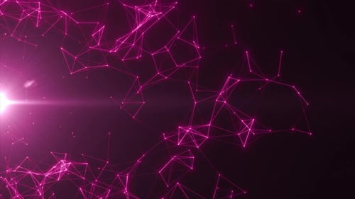 Glowing Pink Plexus Network Loop Background