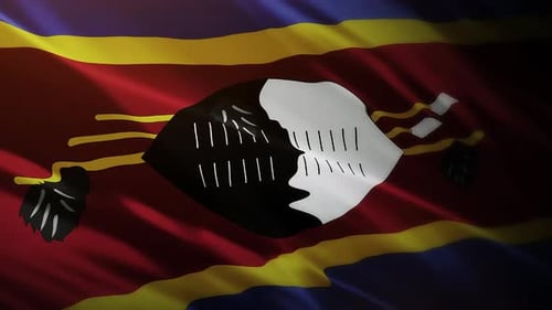 Eswatini National Flag Waving Seamless Loop
