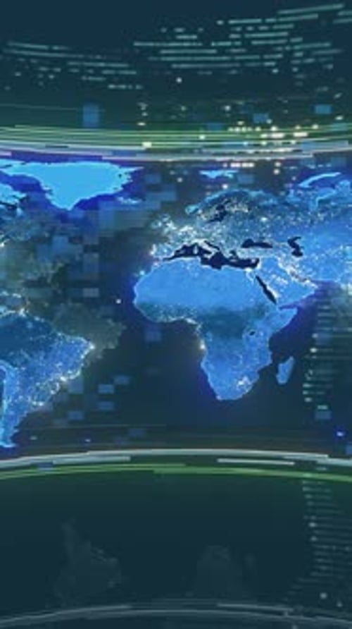 Vertical Video World Map CG Animation