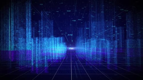 Digital Information Holographic Technology City Architecture Street Shuttle