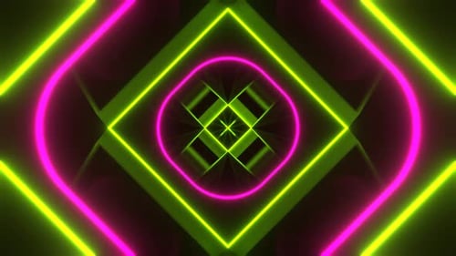 Pink And Light Green Hypnotic Neons Moving Background Vj Loop In 4K