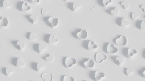 Smooth Minimalist White Hearts Animated Pattern