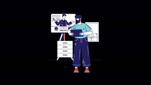 Flat Design Online Education Illustration