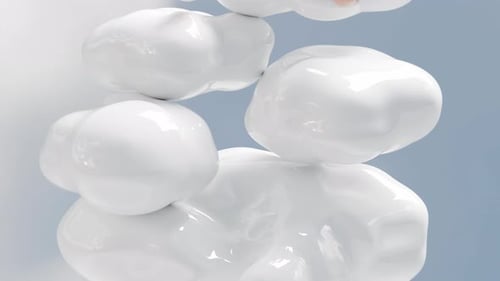 Boucle 3D satisfaisant les boules qui tombent sur les nuages