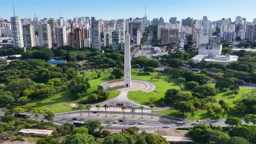 Obelisk Monument in downtown Sao Paulo in Brazil.