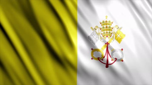 Realistic Waving Vatican City Flag Loop Animation