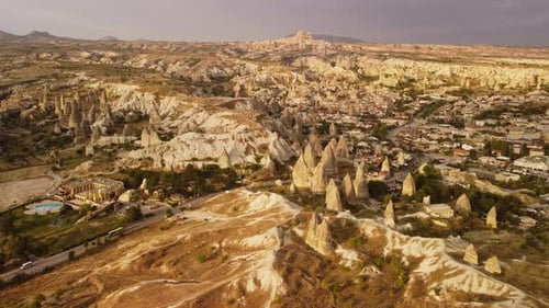 Awesome aerial view of Goreme Historical National Park, Turkey