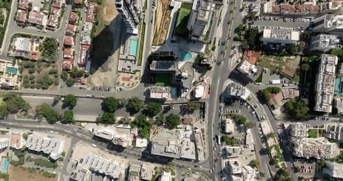Aerial View of the Cityscape of Roads with Traffic