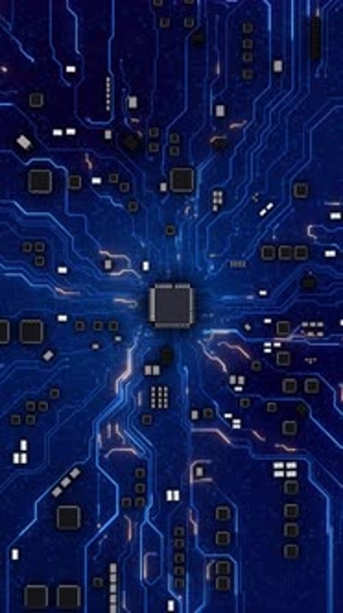 Puce à microprocesseur connectant l'IA, intelligence artificielle, processeur cérébral, concept de carte mère